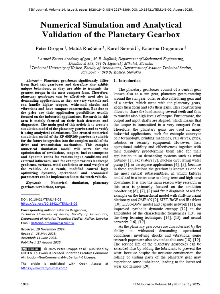 Numerical Simulation and Analytical Validation of | PDF | Torque ...