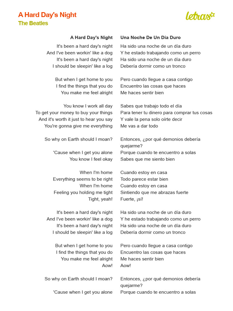 Letras y Traducciones de The Beatles | PDF | Los Beatles | Paul Mc Cartney