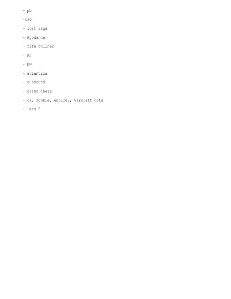 Game List | PDF