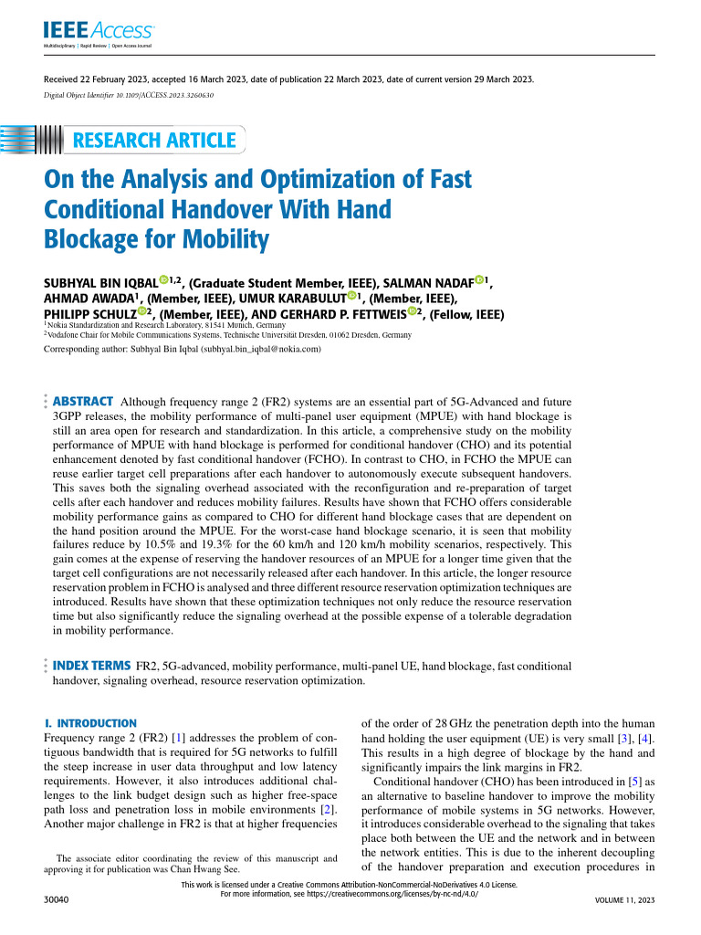 Fast Conditional Handover Optimization in 5G | PDF | Antenna (Radio ...