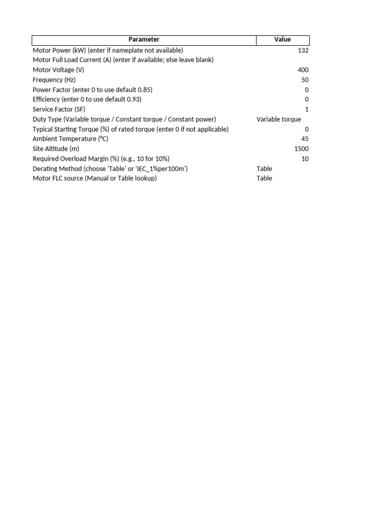 VFD Sizing Tool Instructions | PDF | Electrical Engineering | Electricity