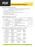 Class 7 Weather Understanding Worksheet | PDF | Atmosphere Of Earth ...