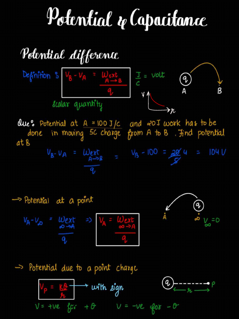 Electric Potential and Capacitance | PDF