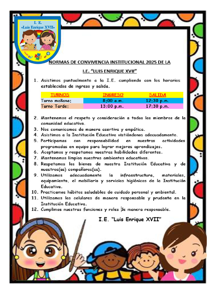 Normas de Convivencia 2025 | PDF