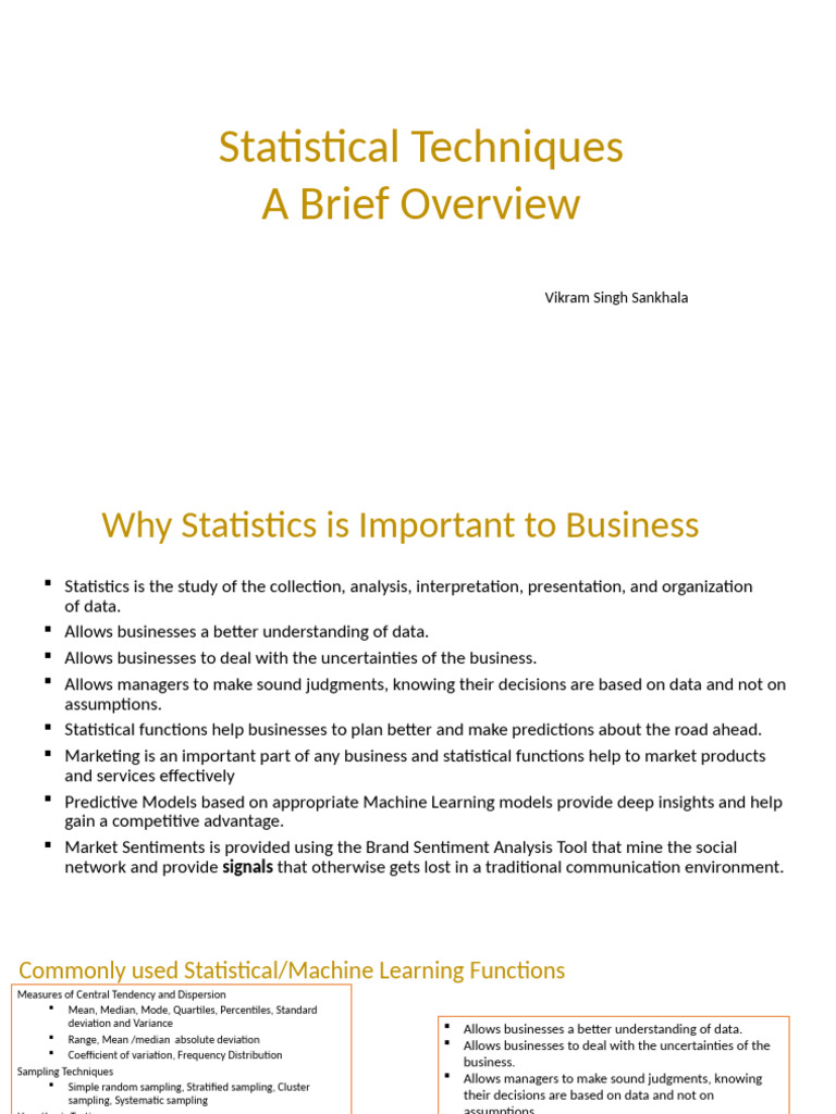 Essential Statistical Techniques for Business | PDF | Probability ...