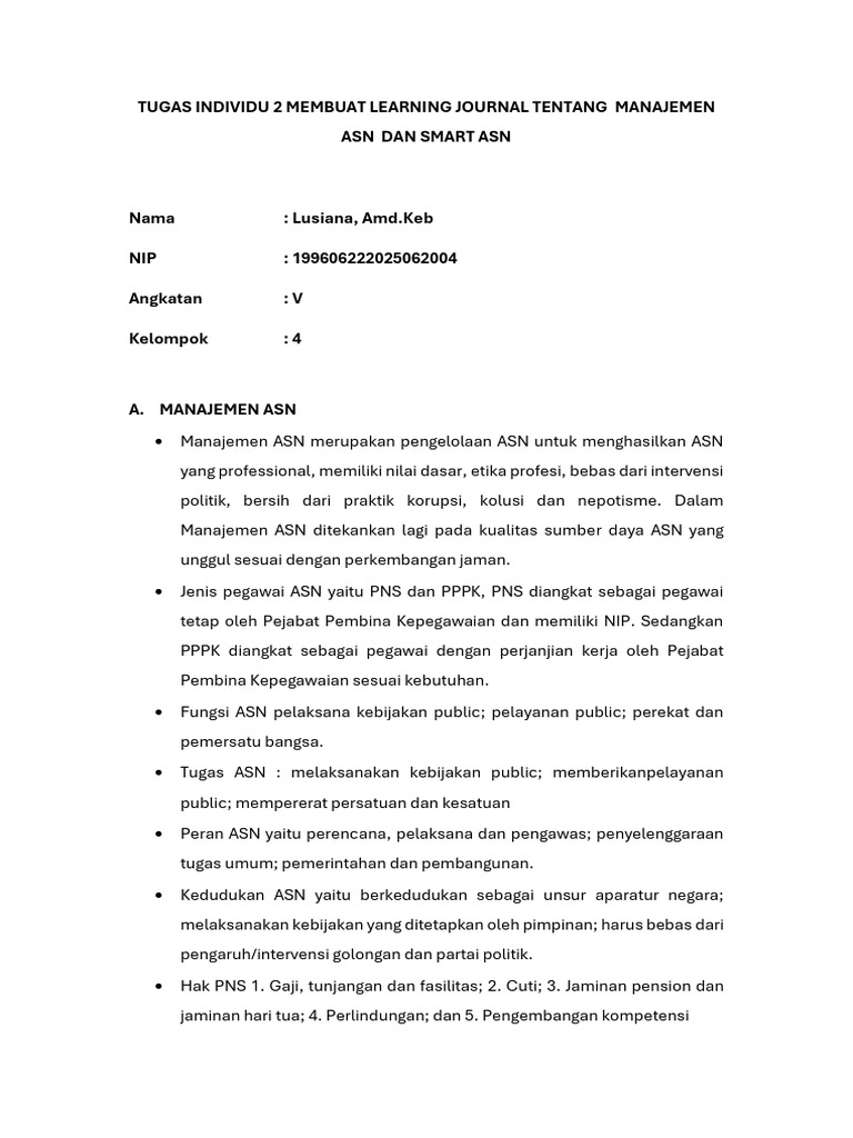 Manajemen ASN dan Literasi Digital SMART | PDF
