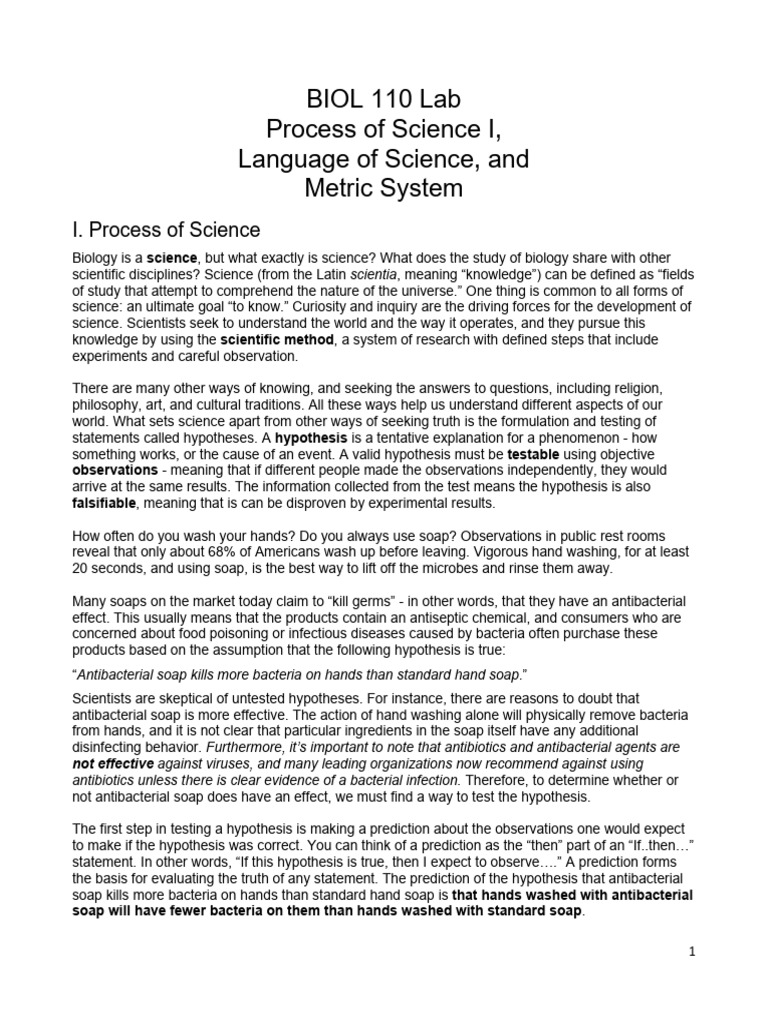 Process & Language of Sci & Metric System | PDF | Experiment | Statistics