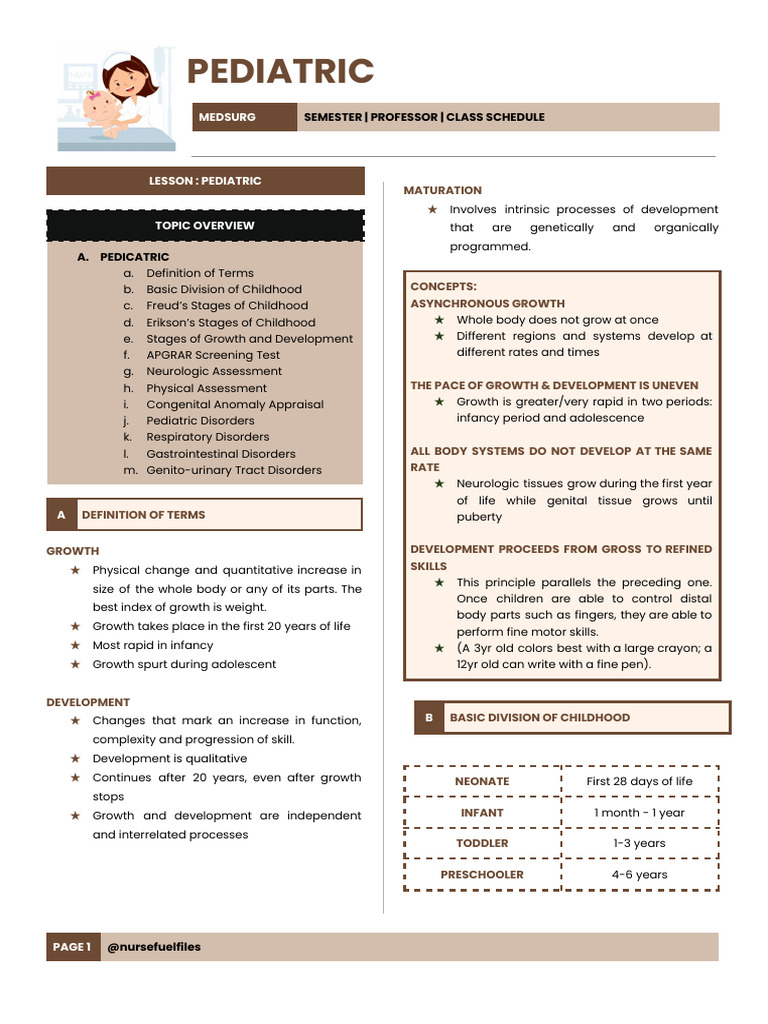 Pediatric Growth and Development Overview | PDF | Meningitis ...