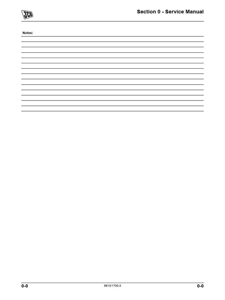 Section 0 - Service Manual: Notes | PDF