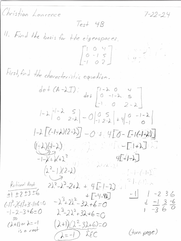 MTH 266 Test 4B My Solutions | PDF