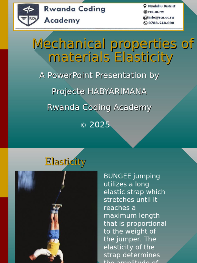 Mechanical Properties of Elastic Materials | PDF | Deformation ...