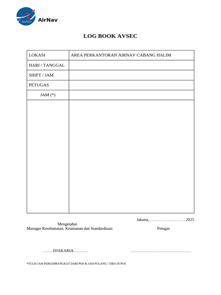 Log Book Avsec | PDF