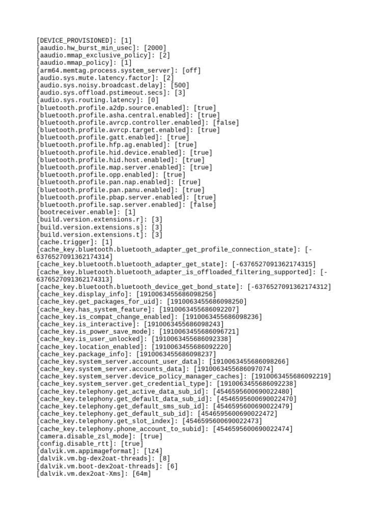 Android System Configuration Settings | PDF | Mobile Linux | Computing
