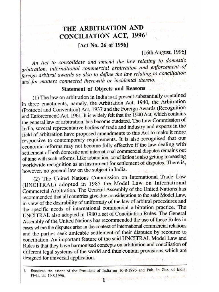 Section 43 of Arbitration Conciliation Act, 1996 | PDF