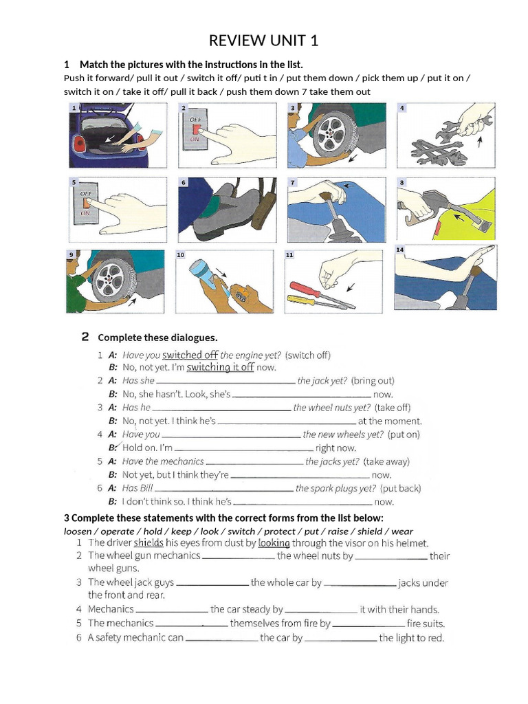 Unit 1 Review: Action Instructions | PDF