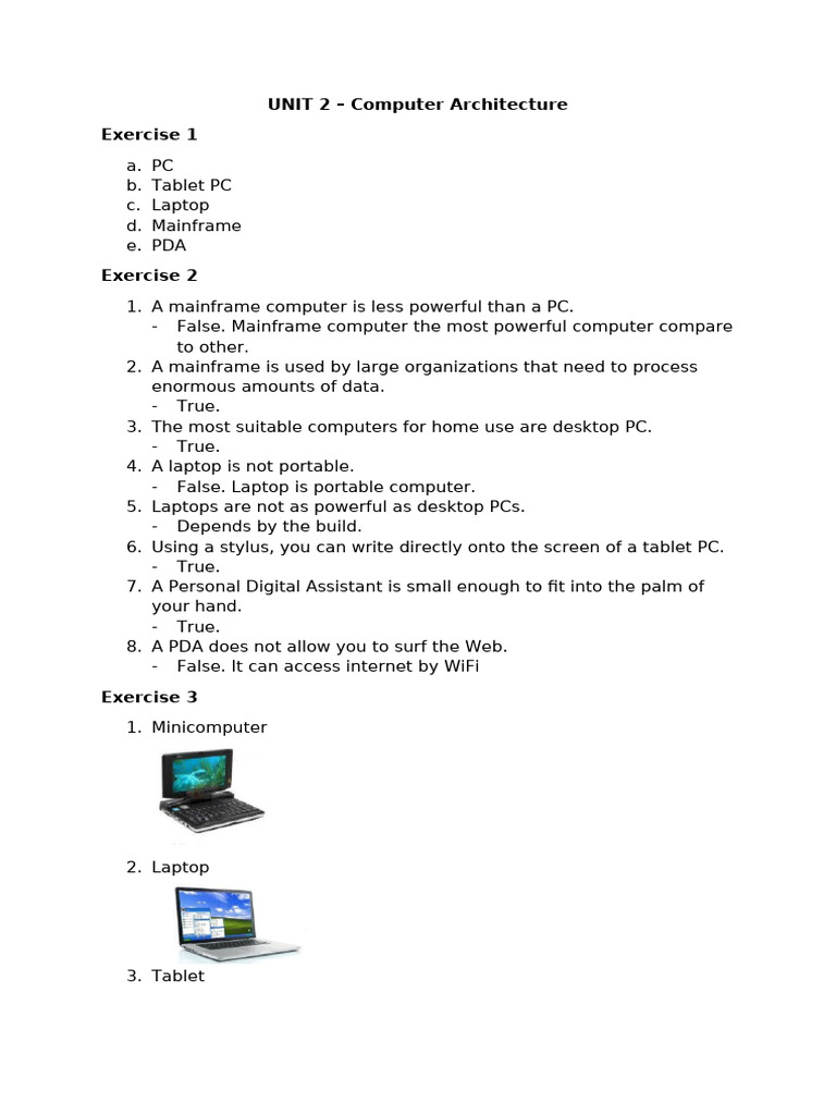 Overview of Computer Types and Uses | PDF | Personal Computers | Laptop