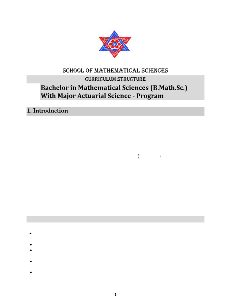 B.Math.Sc. Actuarial Science Curriculum | PDF | Risk | Actuarial Science