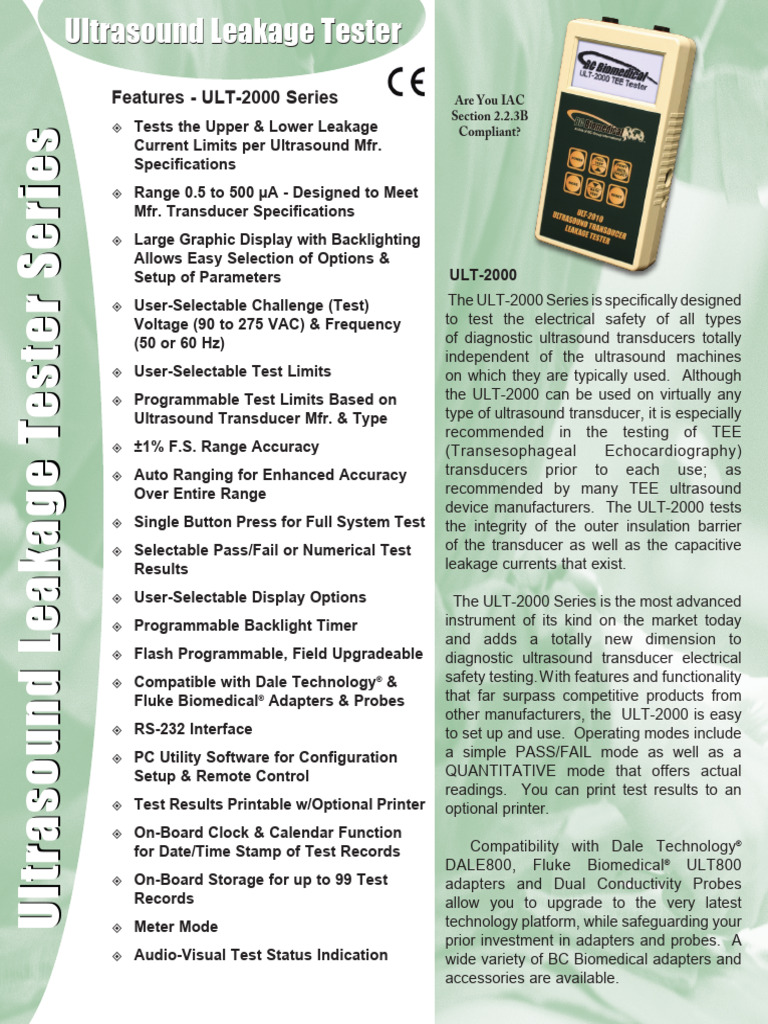 ULT-2000 Ultrasound Leakage Tester | PDF | Electrical Connector ...