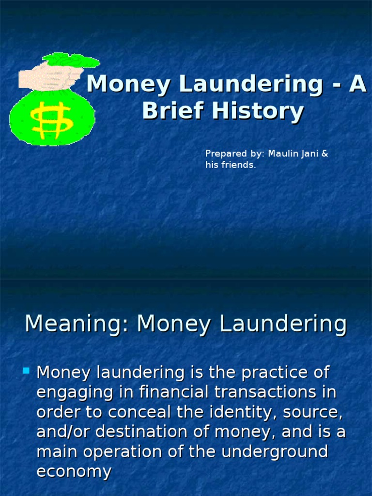 History and Meaning of Money Laundering | PDF | Money Laundering ...