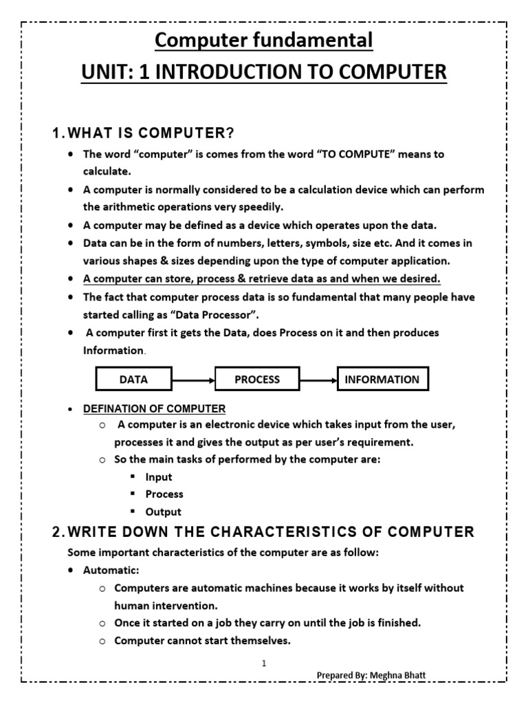 Computer Fundamental | PDF | Printer (Computing) | Computer Keyboard