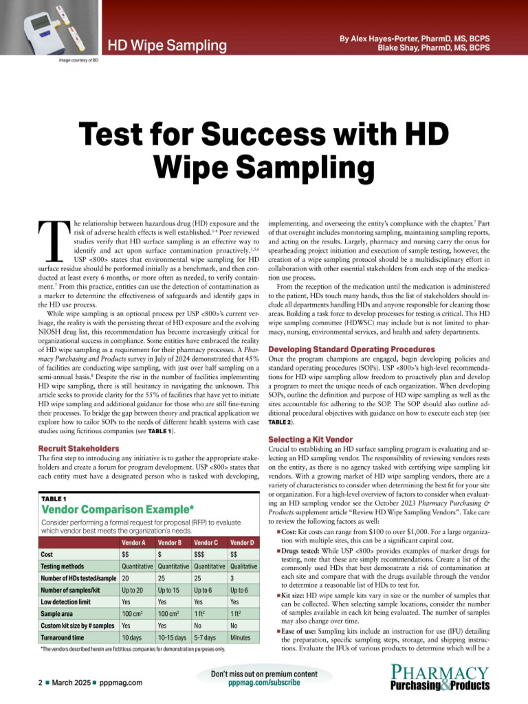 PPP 2503 WipeSampling | PDF