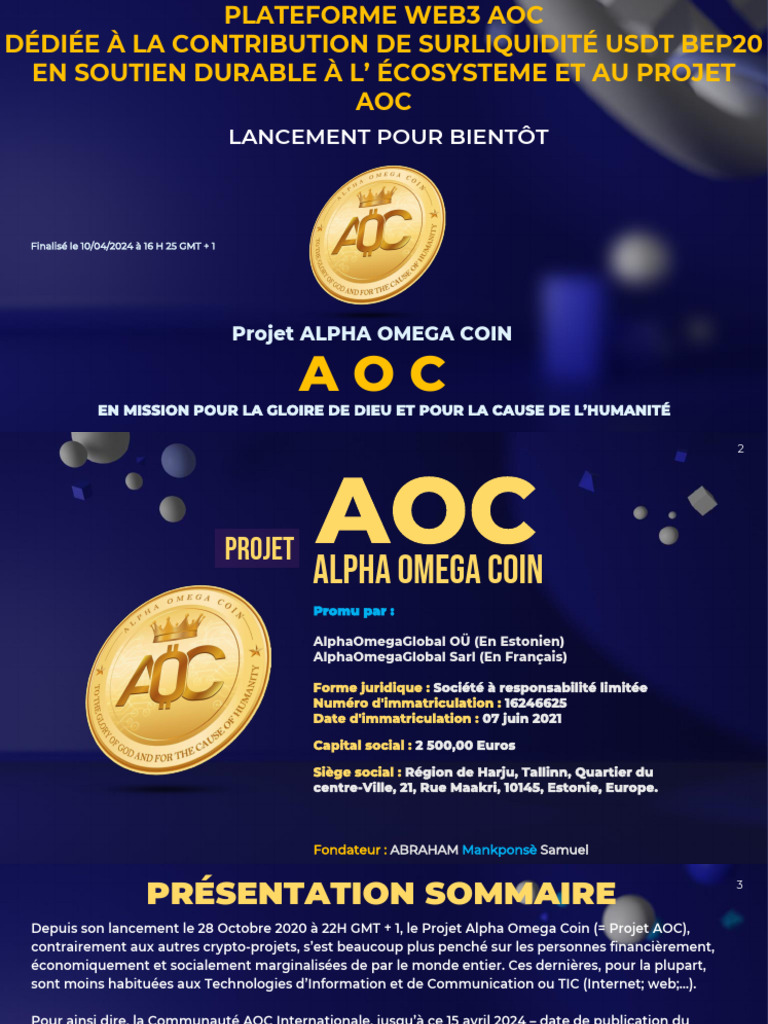 PDF v1 - Plateforme Web3 Aoc | PDF | Crytomonnaies
