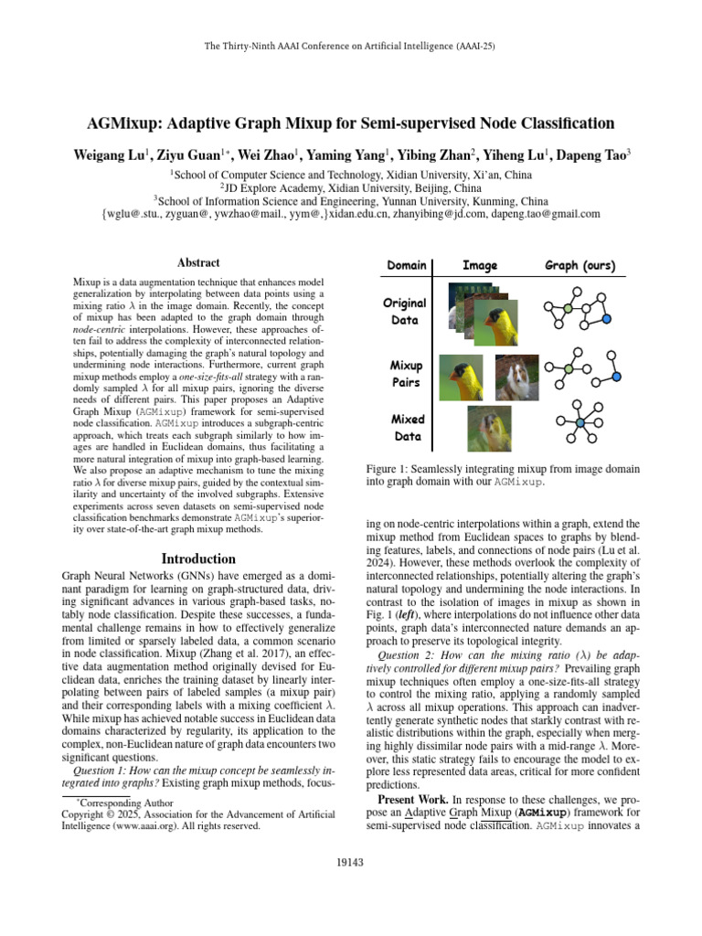 Adaptive Graph Mixup for Node Classification | PDF | Vertex (Graph ...