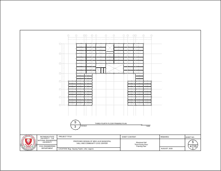 Liliw Municipal Hall Framing Plan | PDF