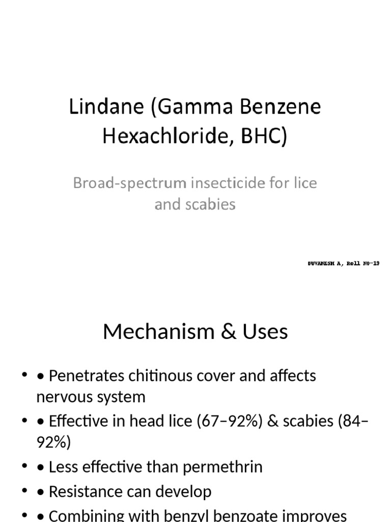 Lindane Insecticide: Uses & Risks | PDF