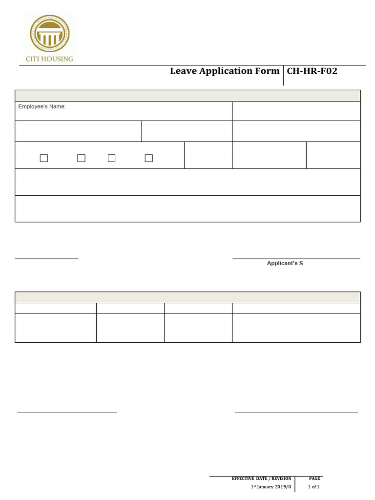 HR Leave Application Form | PDF