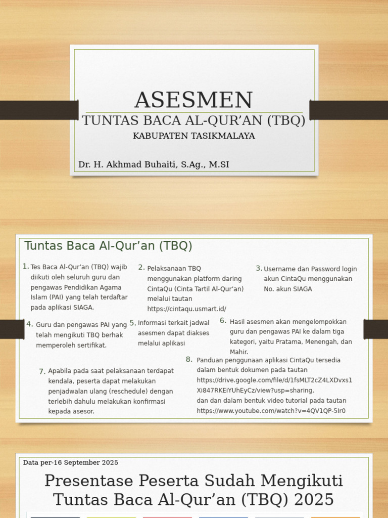 Asesmen TBQ untuk Guru PAI 2025 | PDF
