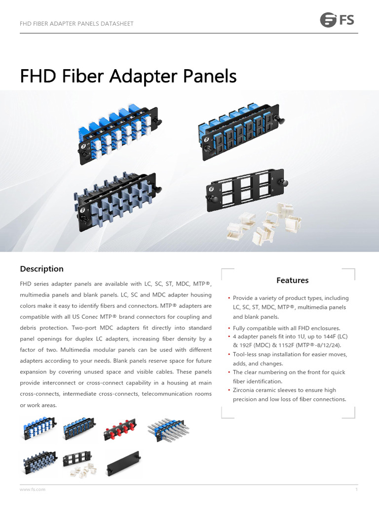 FHD Fiber Adapter Panels Overview | PDF | Optical Fiber | Electrical ...