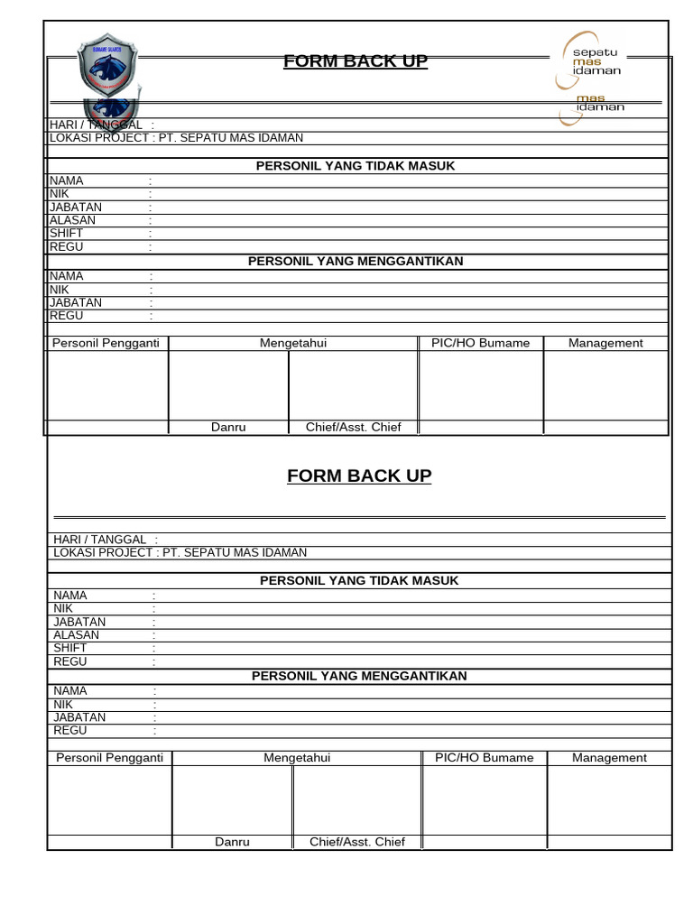 Form Back Up | PDF