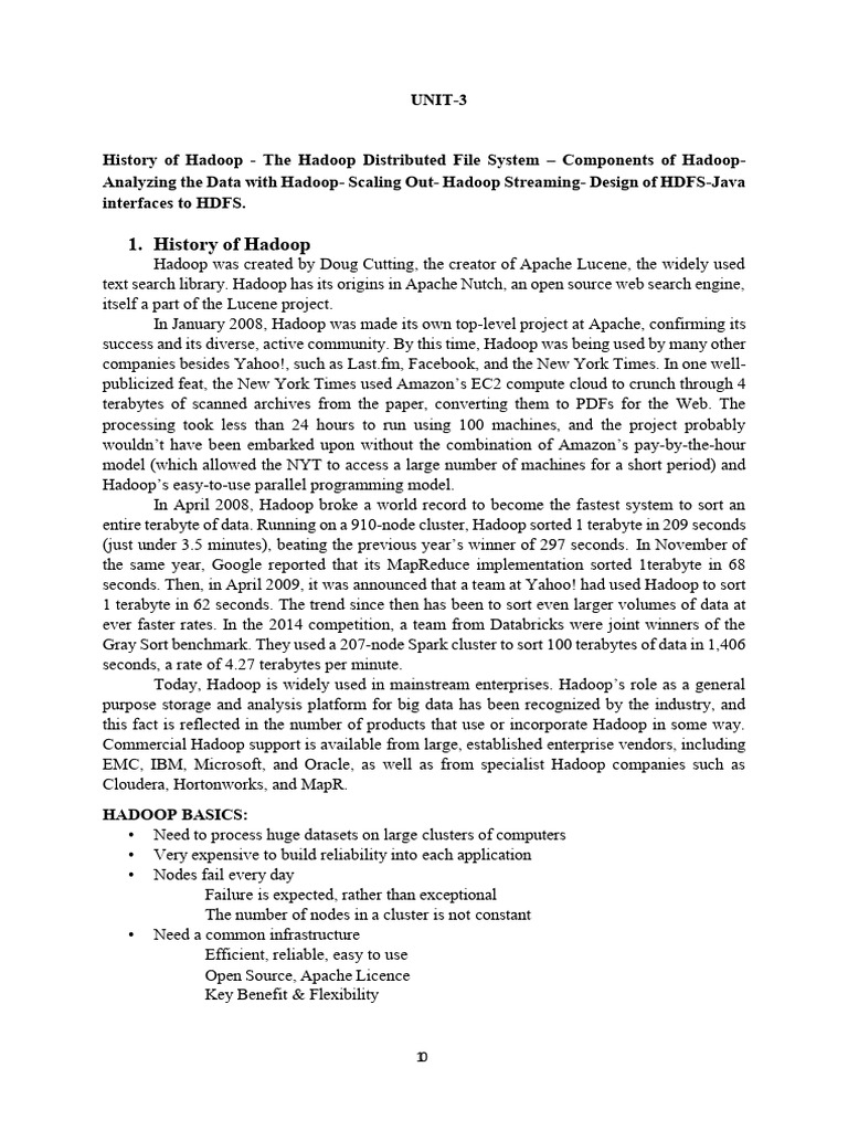 History and Components of Hadoop | PDF | Apache Hadoop | Map Reduce