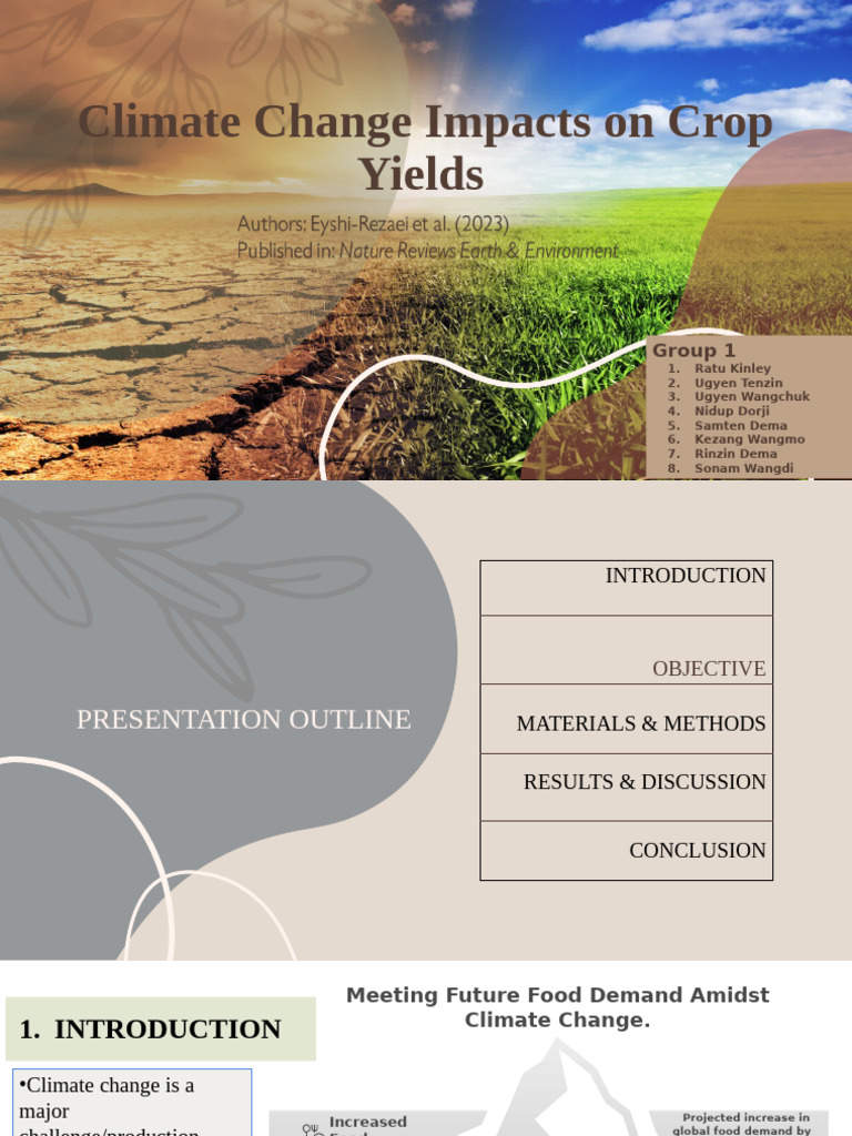 Group - 1 - PPT CC Impact On Crop Yield | PDF | Climate Change | Wheat