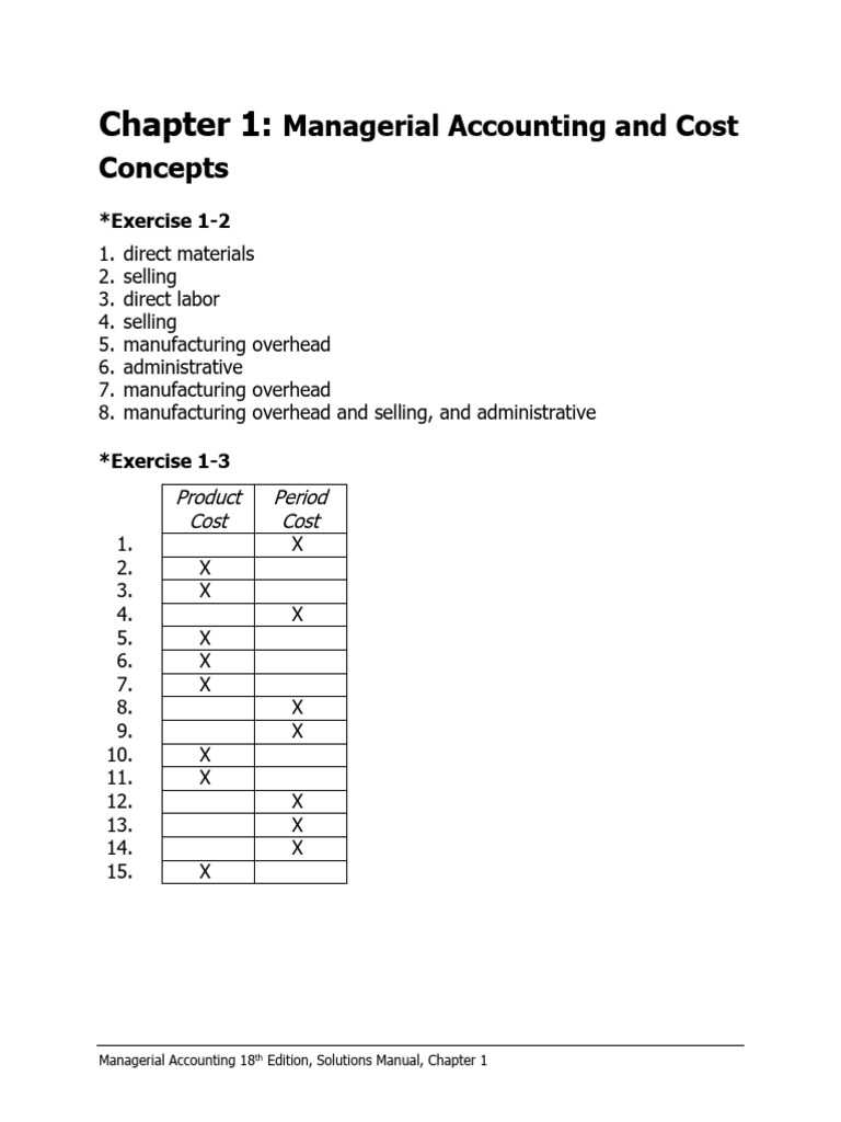 Managerial Accounting Solutions Manual | PDF | Income Statement ...