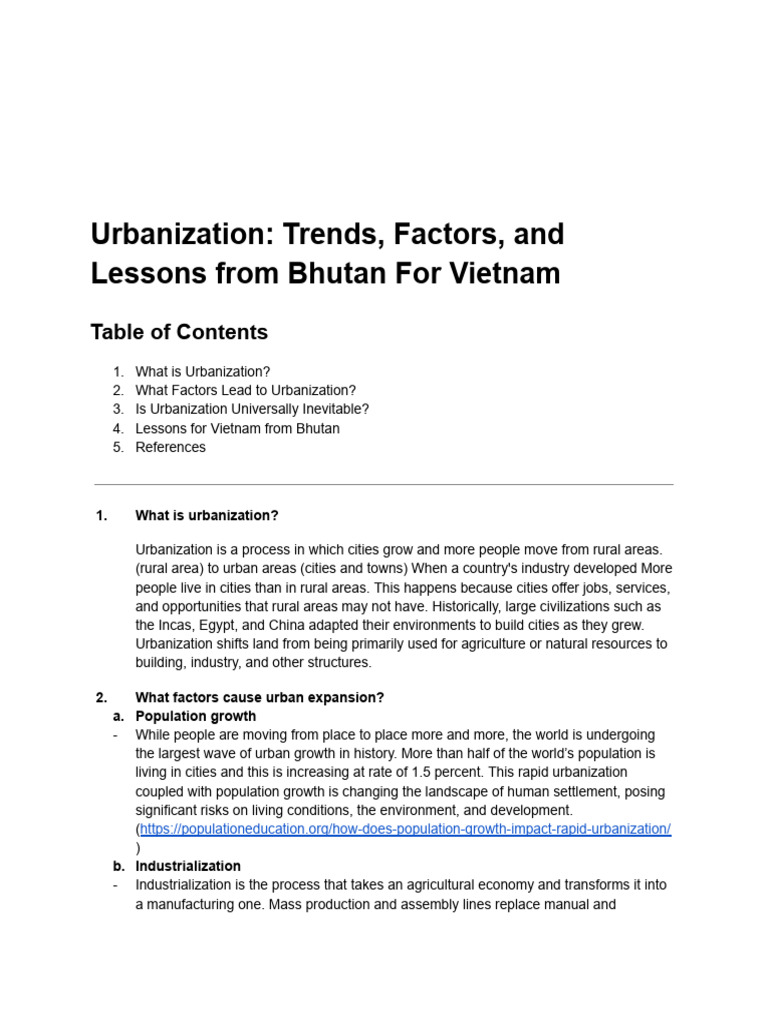 Report | PDF | Urbanization | City