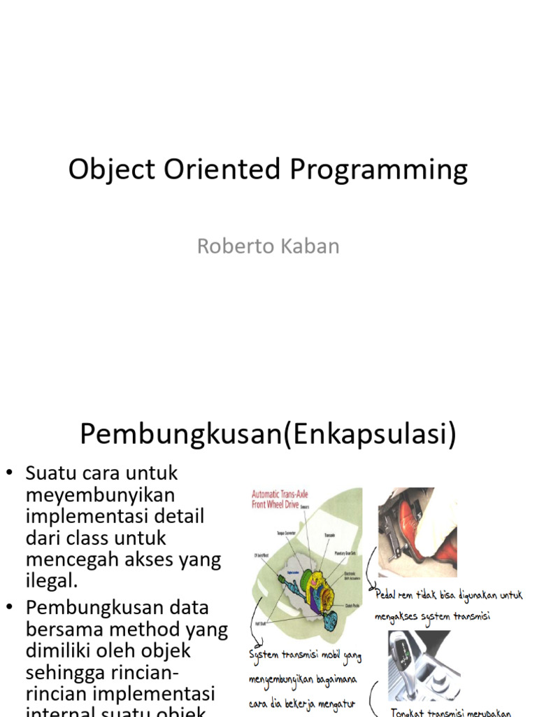 Enkapsulasi dalam Pemrograman Berorientasi Objek | PDF