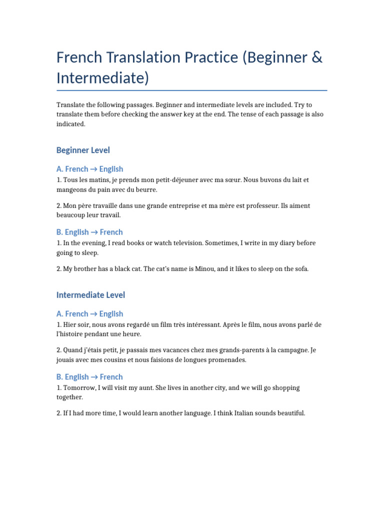 Pratique de Traduction Française A & B | PDF | Grammaire | Syntaxe
