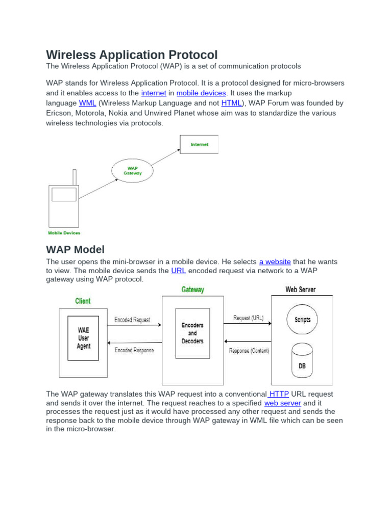 Understanding Wireless Application Protocol | PDF | World Wide Web ...