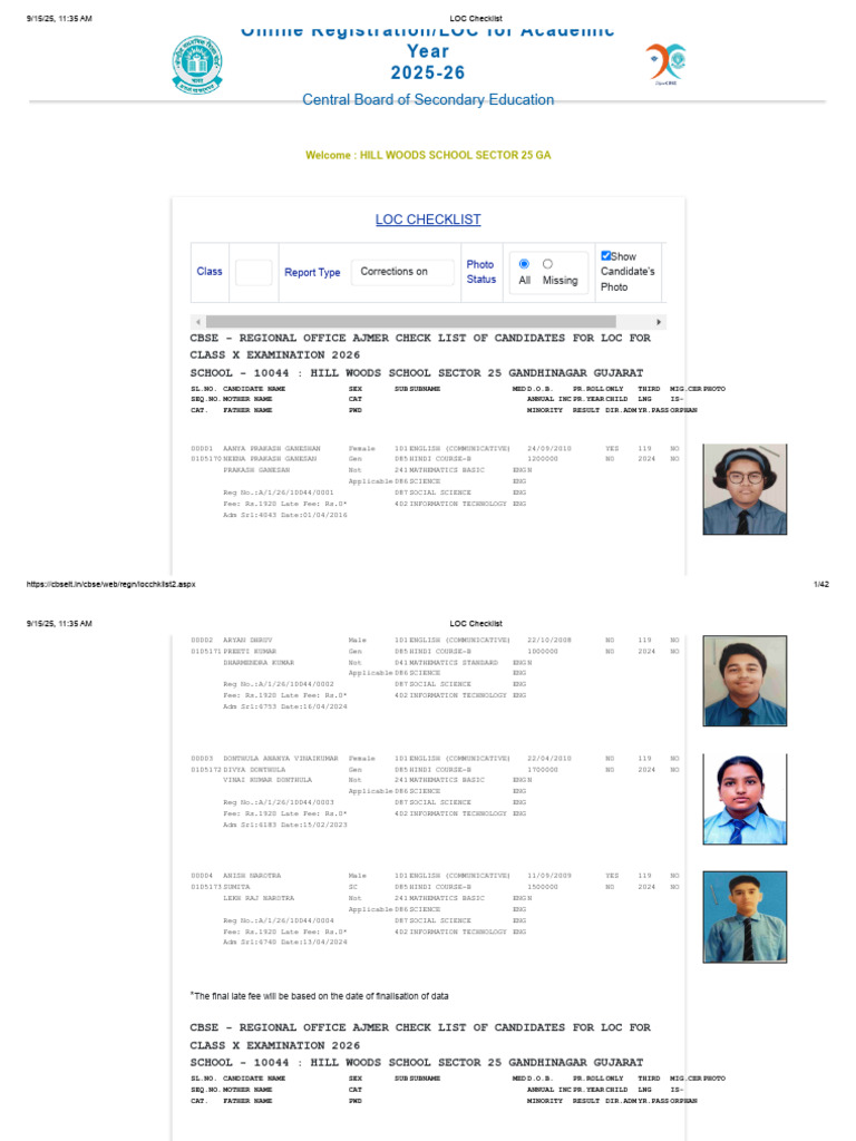 LOC Checklist for Class X Candidates 2026 | PDF | Domestic Policy ...