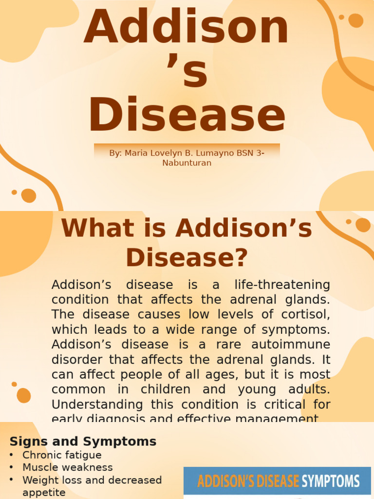 Understanding Addison's Disease Symptoms | PDF