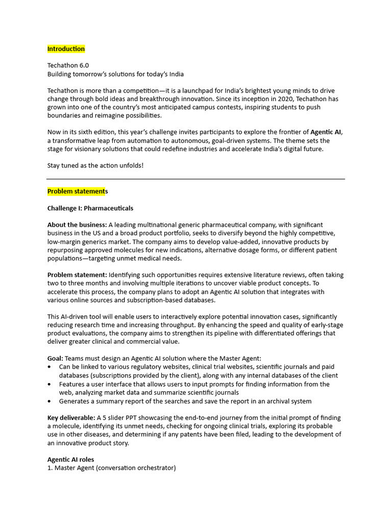 EY Techathon 6.0 Problem Statements | PDF | Databases | Data