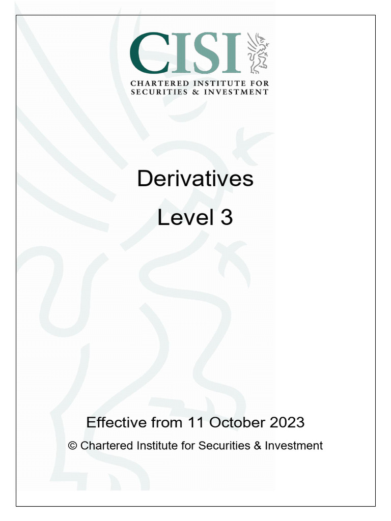 CISI Derivatives Examination Overview | PDF | Greeks (Finance ...