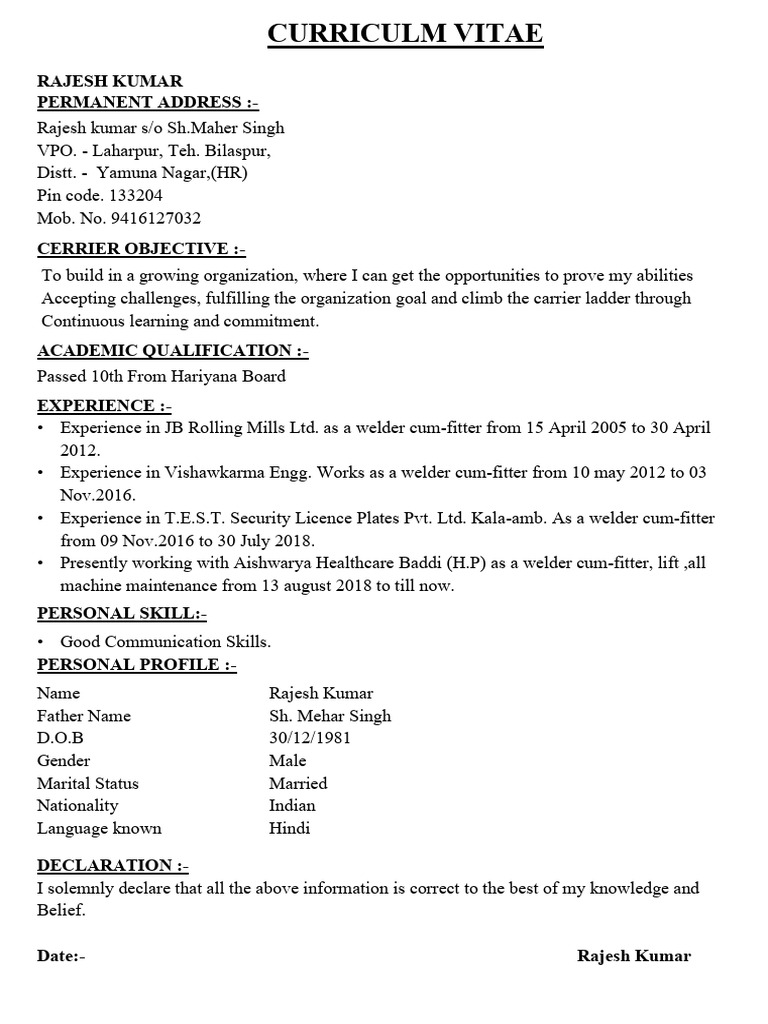 Rajesh Kumar's Professional CV | PDF