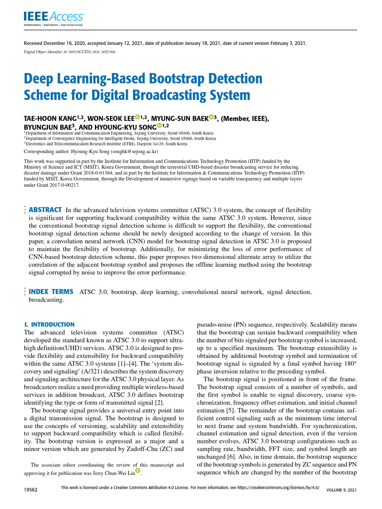 Deep Learning for ATSC 3.0 Bootstrap Detection | PDF | Bootstrapping ...
