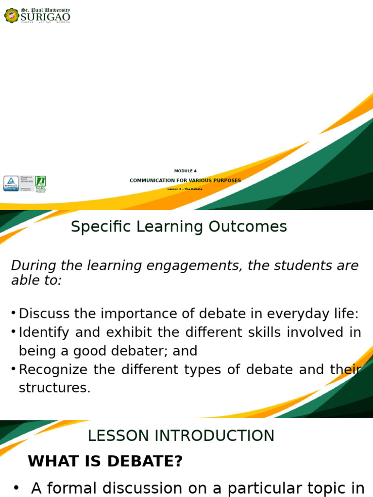 Module 4 Lesson 5 The Debate | PDF | Psychological Concepts | Human ...