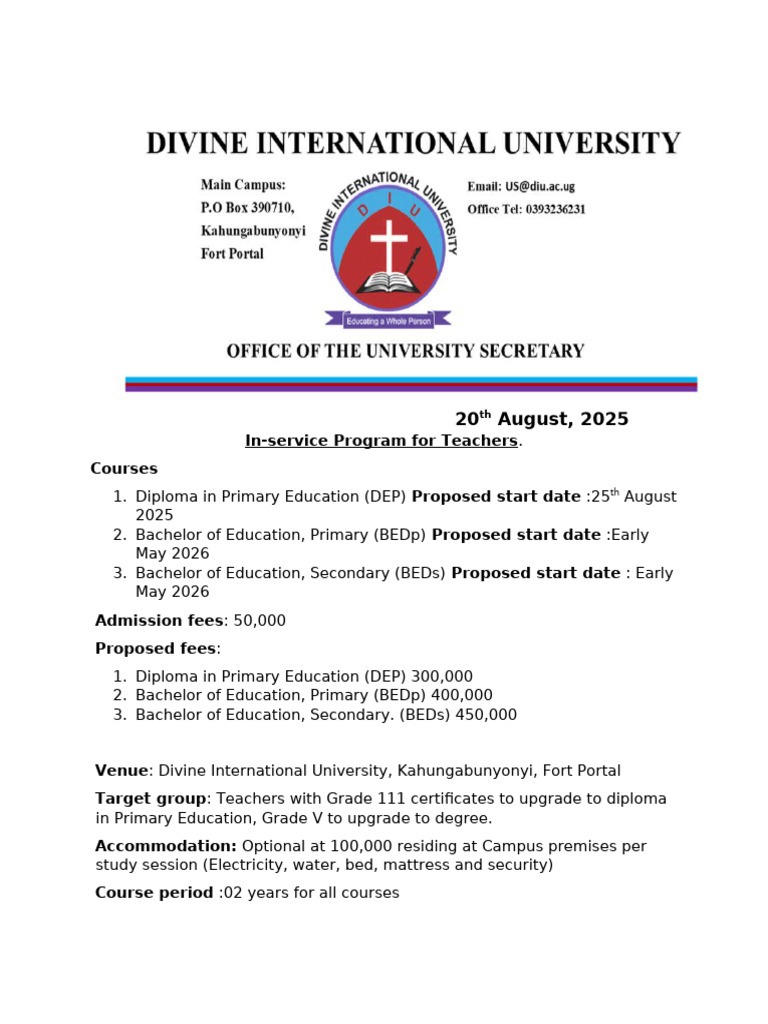 Teacher In-Service Programs 2025-2026 | PDF