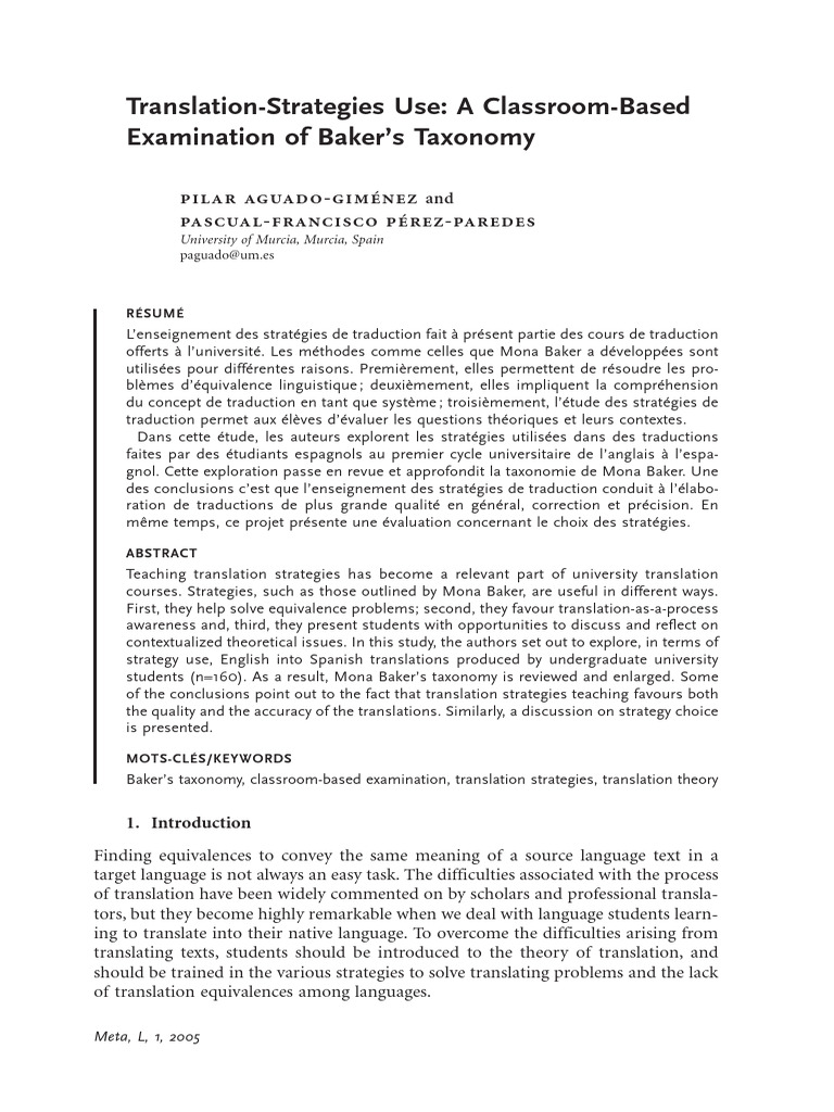 Translation Strategies Use | PDF | Translations | Adjective
