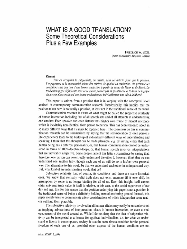 What's A Good Translation | PDF